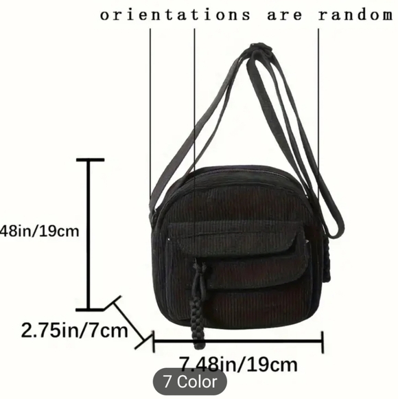 NEW!  Trending corduroy crossbody  bag - Picture 6 of 9